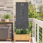Decoratief tuinpaneel 50x140 cm antraciet koudgewalst staal