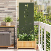 Tuinpaneel 50 x 140 cm olijfgroen koudgewalst staal
