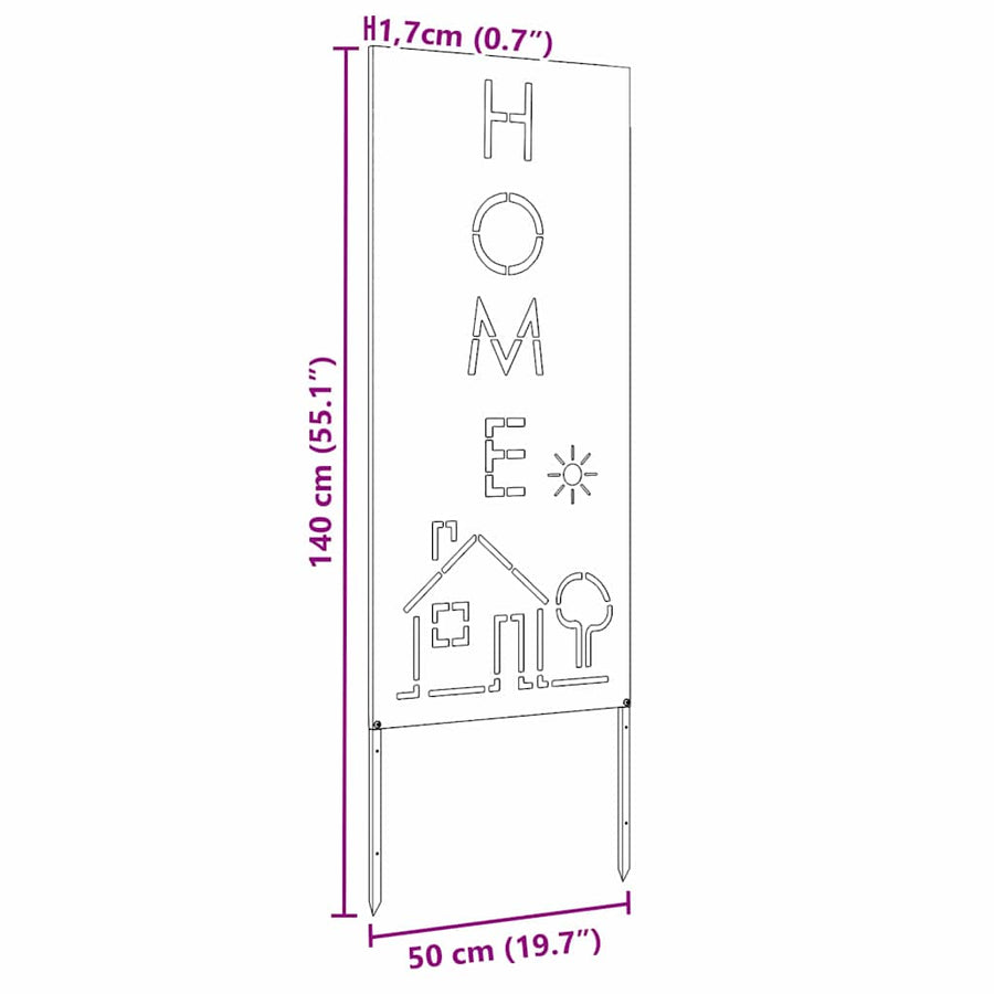 Tuin decoratief paneel Zilver 50 x 140 cm Roestvrijstaal