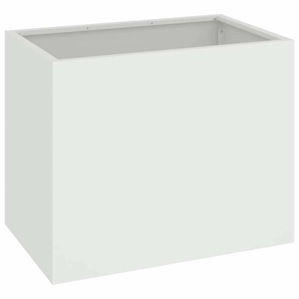 Tuin Bloempot Wit 50 x 32 x 40 cm Koudgewalst staal