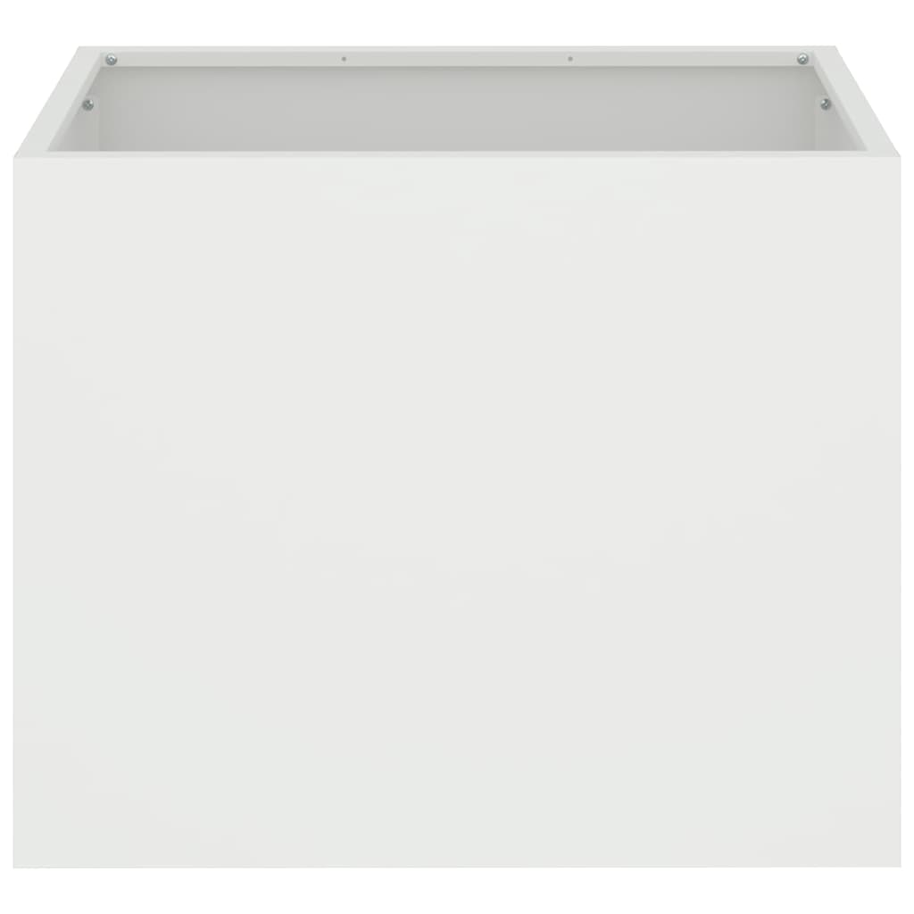 Tuin Bloempot Wit 50 x 32 x 40 cm Koudgewalst staal