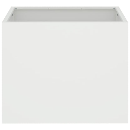 Tuin Bloempot Wit 50 x 32 x 40 cm Koudgewalst staal