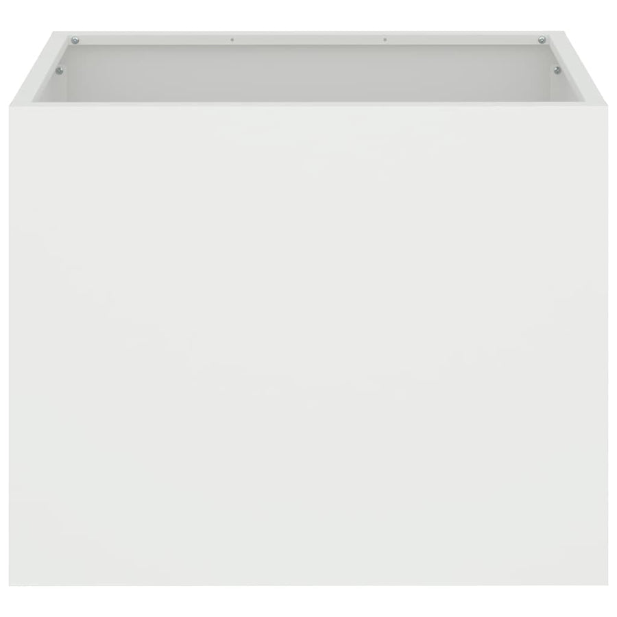 Tuin Bloempot Wit 50 x 32 x 40 cm Koudgewalst staal