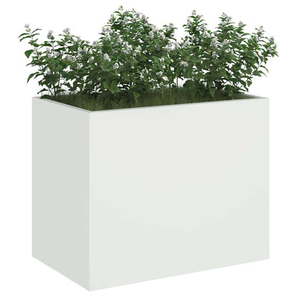 Tuin Bloempot Wit 50 x 32 x 40 cm Koudgewalst staal