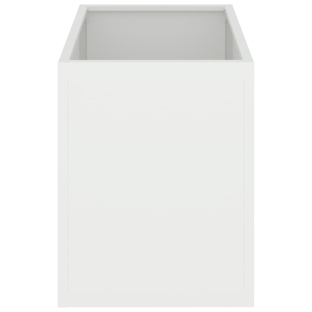 Tuin Bloempot Wit 50 x 32 x 40 cm Koudgewalst staal