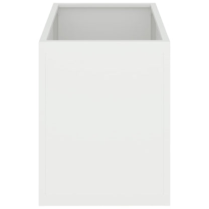 Tuin Bloempot Wit 50 x 32 x 40 cm Koudgewalst staal