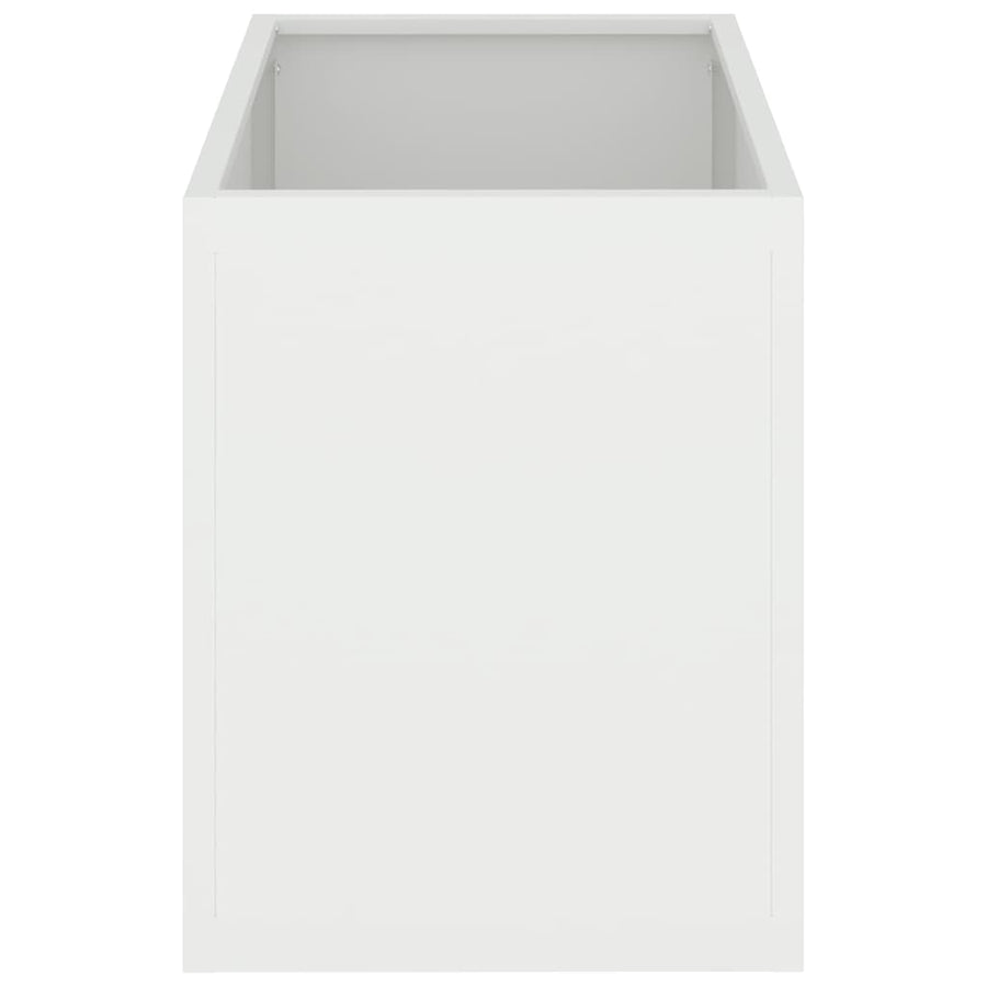 Tuin Bloempot Wit 50 x 32 x 40 cm Koudgewalst staal