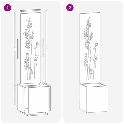 Tuinplant met Decoratief Paneel Wit 32 x 140 cm
