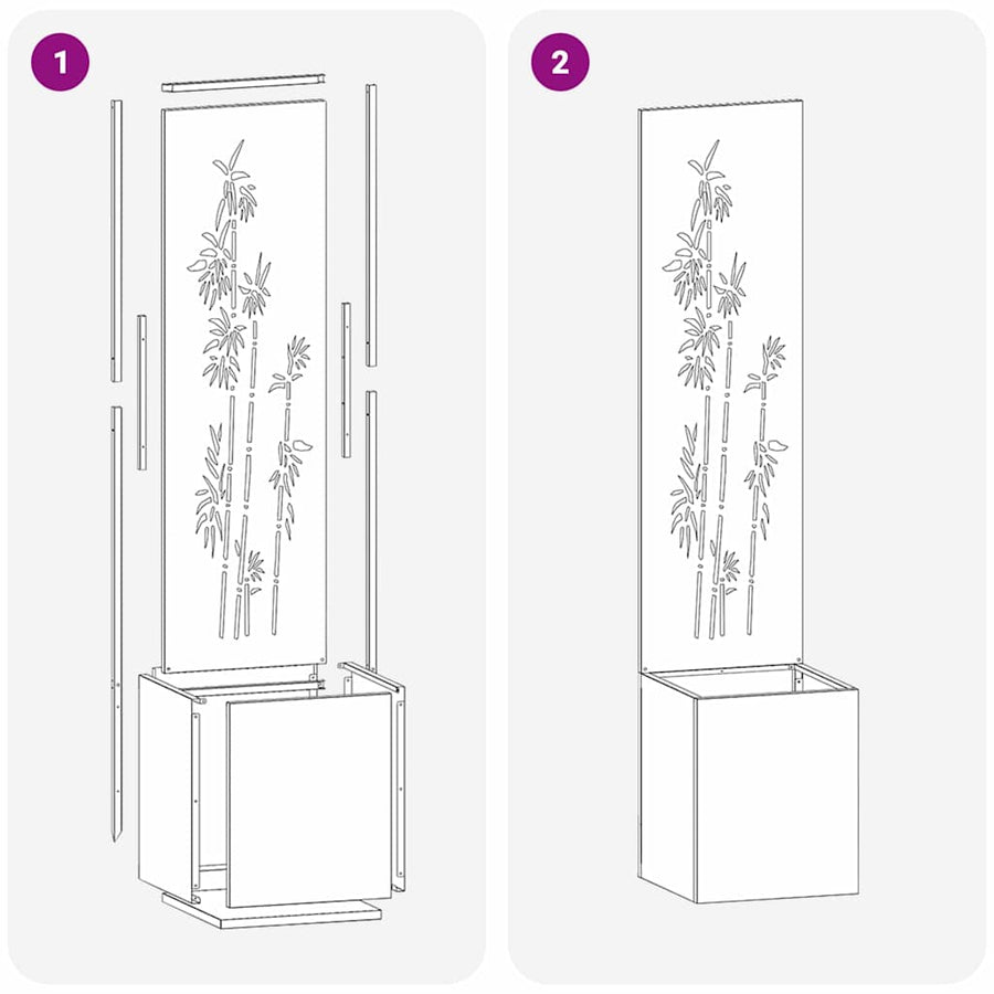 Tuinplant met Decoratief Paneel Wit 32 x 140 cm