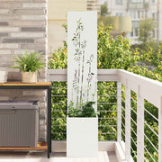 Tuinpaneel 32x140 cm wit