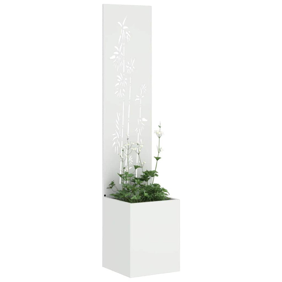 Tuinplant met Decoratief Paneel Wit 32 x 140 cm