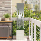 Tuindecoratie paneel 32x140 cm zilver