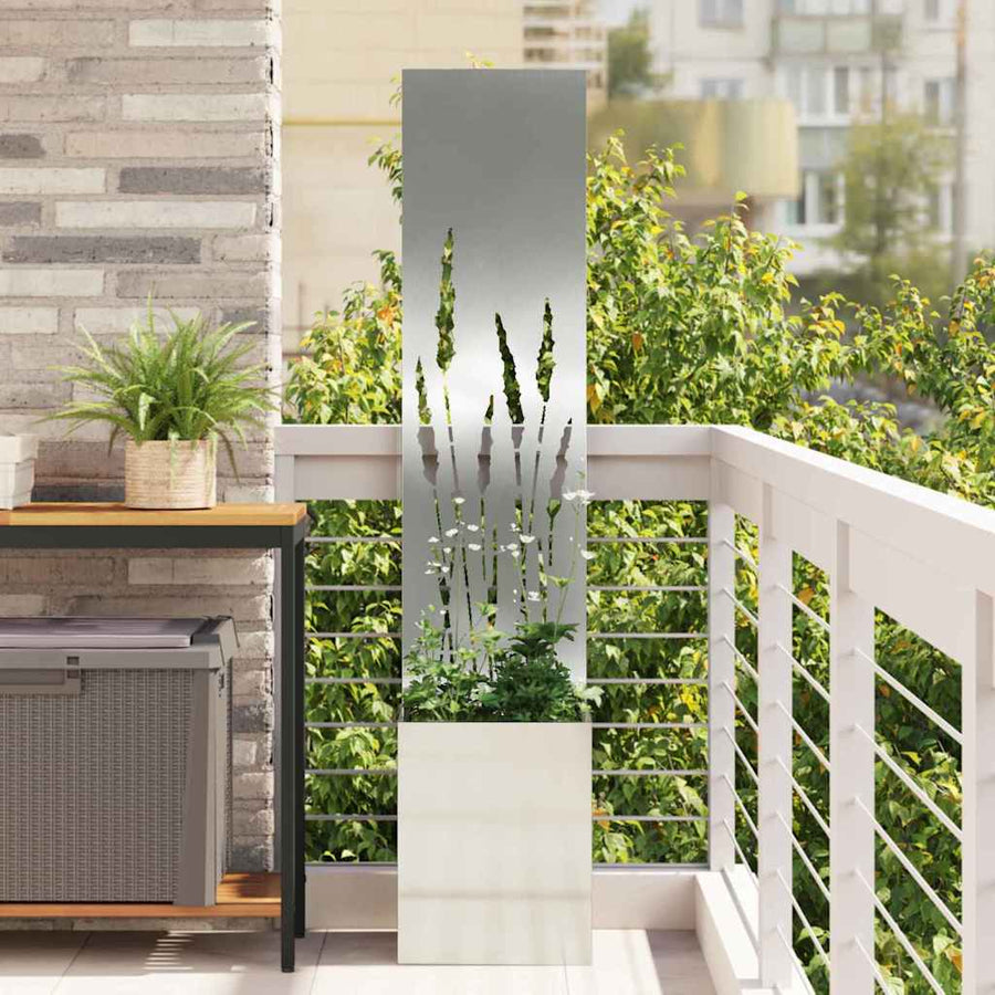 Tuinplant met Decoratief Paneel Zilver 32 x 140 cm