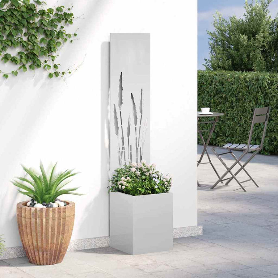 Tuinplant met Decoratief Paneel Zilver 32 x 140 cm