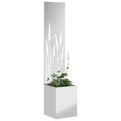 Tuinplant met Decoratief Paneel Zilver 32 x 140 cm