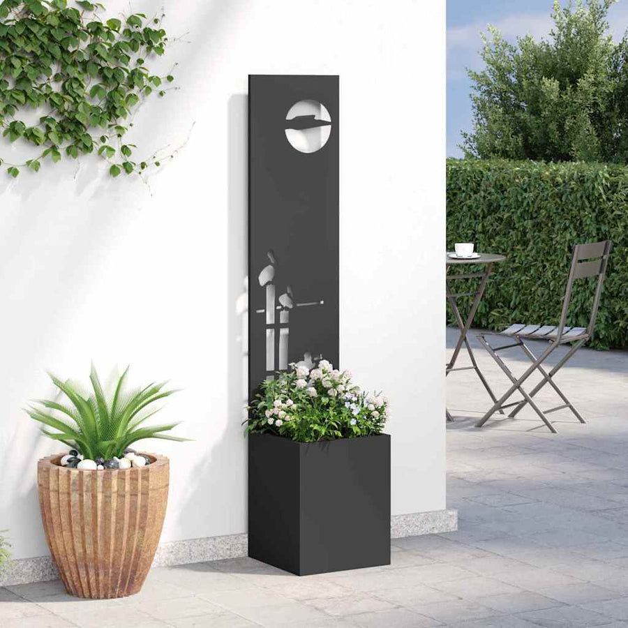 Tuinplant met Decoratief Paneel Zwart 32 x 140 cm