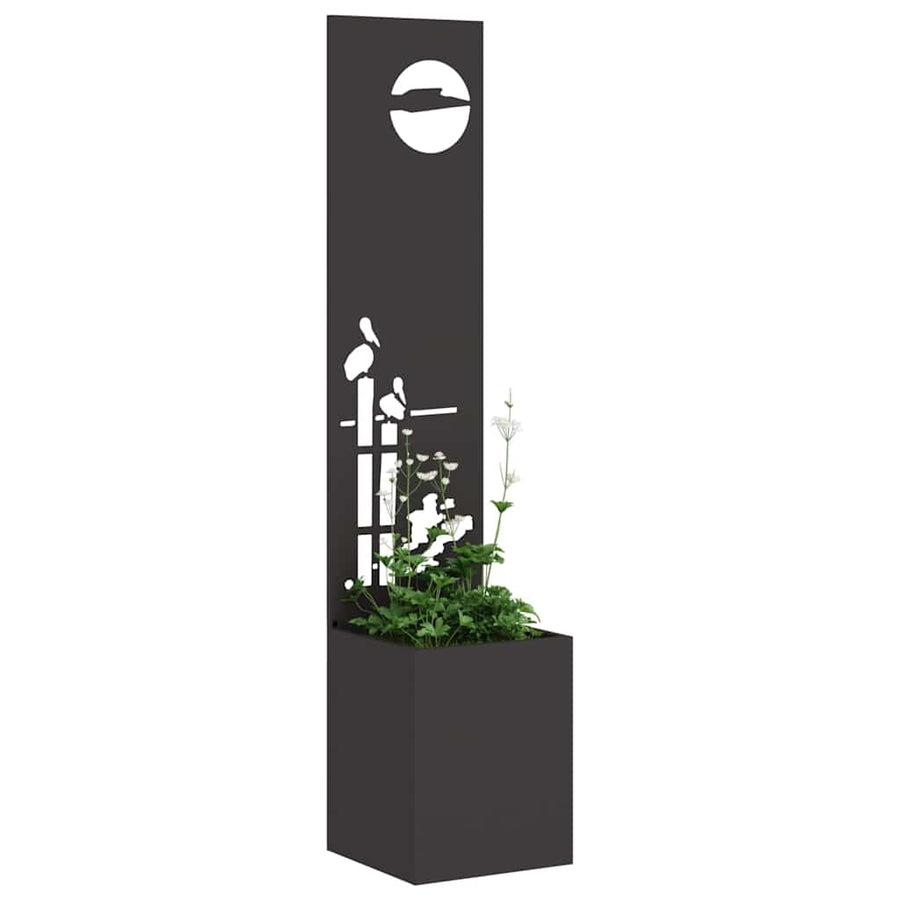 Tuinplant met Decoratief Paneel Zwart 32 x 140 cm