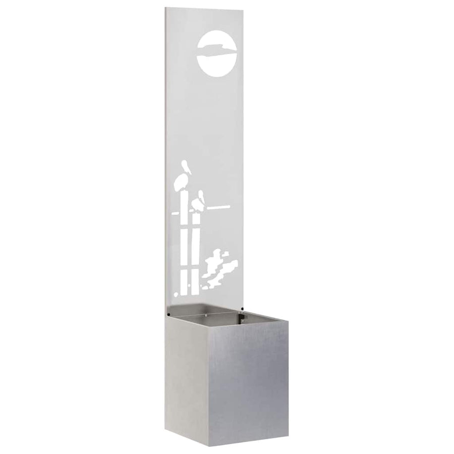Tuinplant met Decoratief Paneel Zilver 32 x 140 cm