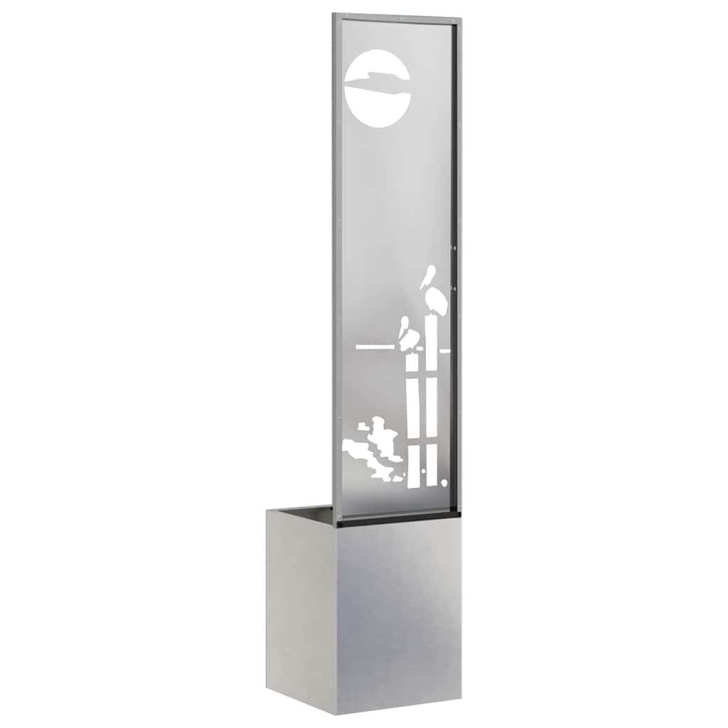 Tuinplant met Decoratief Paneel Zilver 32 x 140 cm