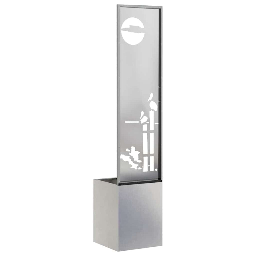 Tuinplant met Decoratief Paneel Zilver 32 x 140 cm