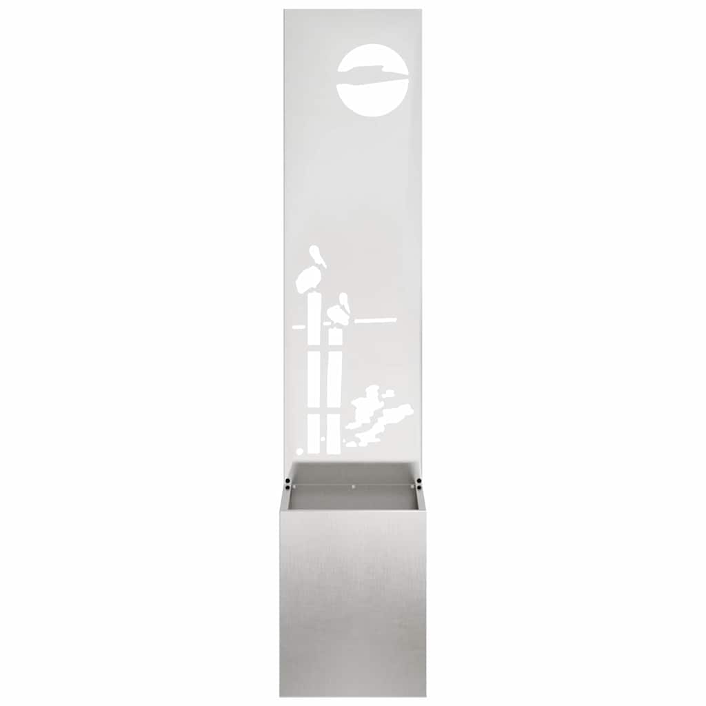 Tuinplant met Decoratief Paneel Zilver 32 x 140 cm