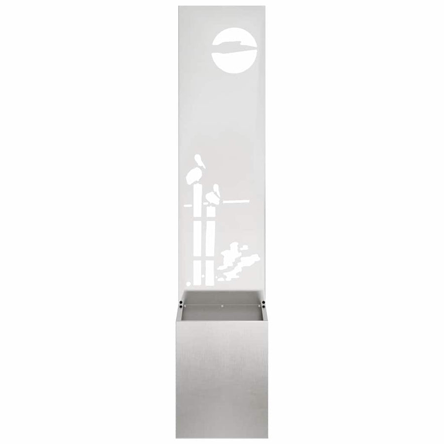 Tuinplant met Decoratief Paneel Zilver 32 x 140 cm