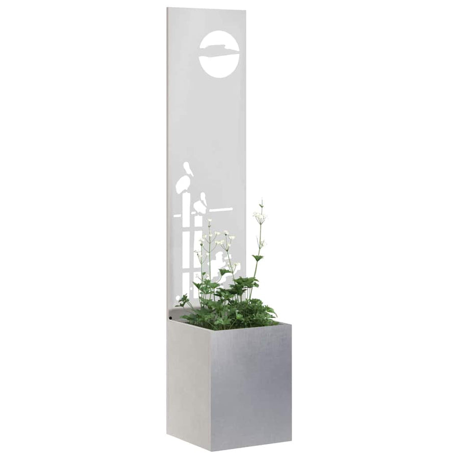 Tuinplant met Decoratief Paneel Zilver 32 x 140 cm