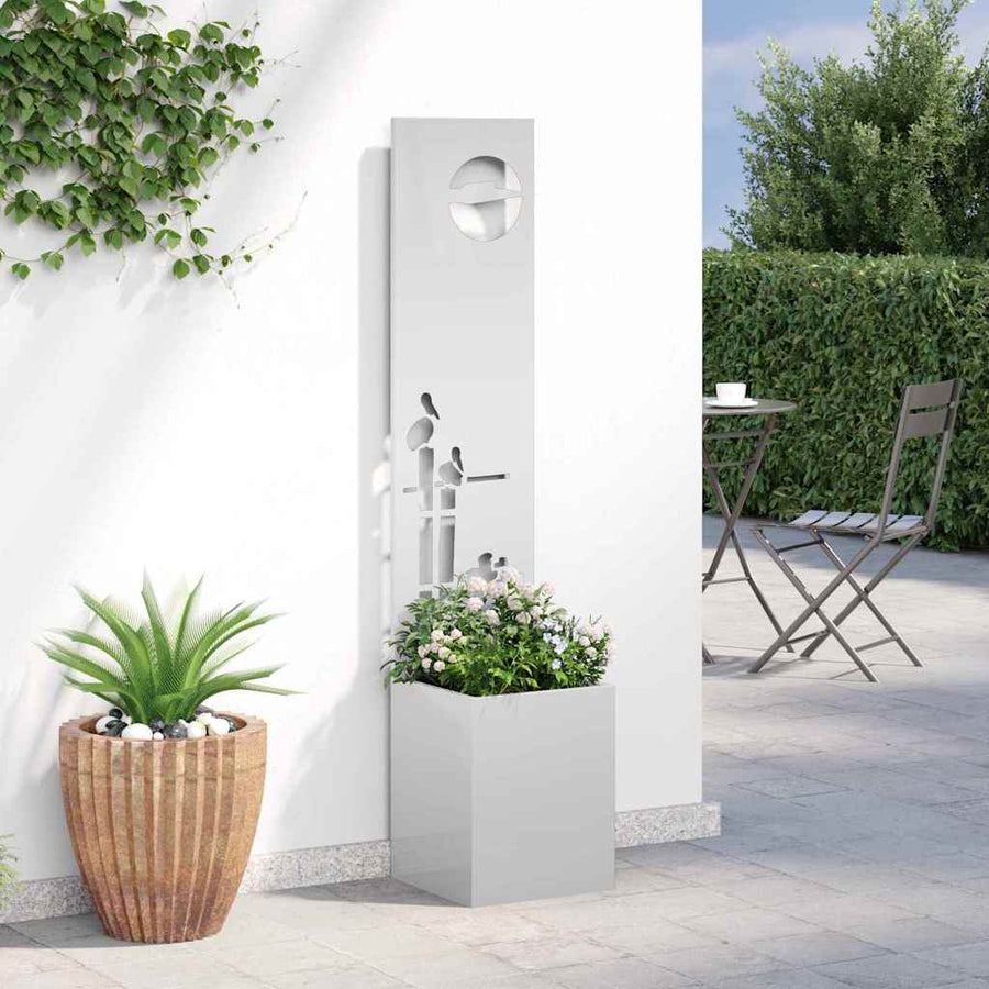 Tuinplant met Decoratief Paneel Zilver 32 x 140 cm