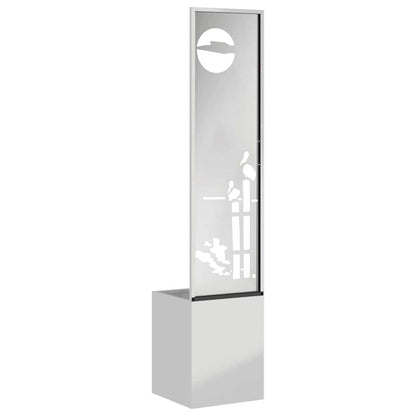 Tuinplant met Decoratief Paneel Zilver 32 x 140 cm