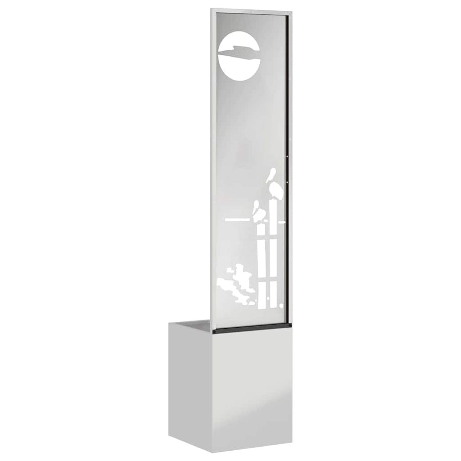 Tuinplant met Decoratief Paneel Zilver 32 x 140 cm