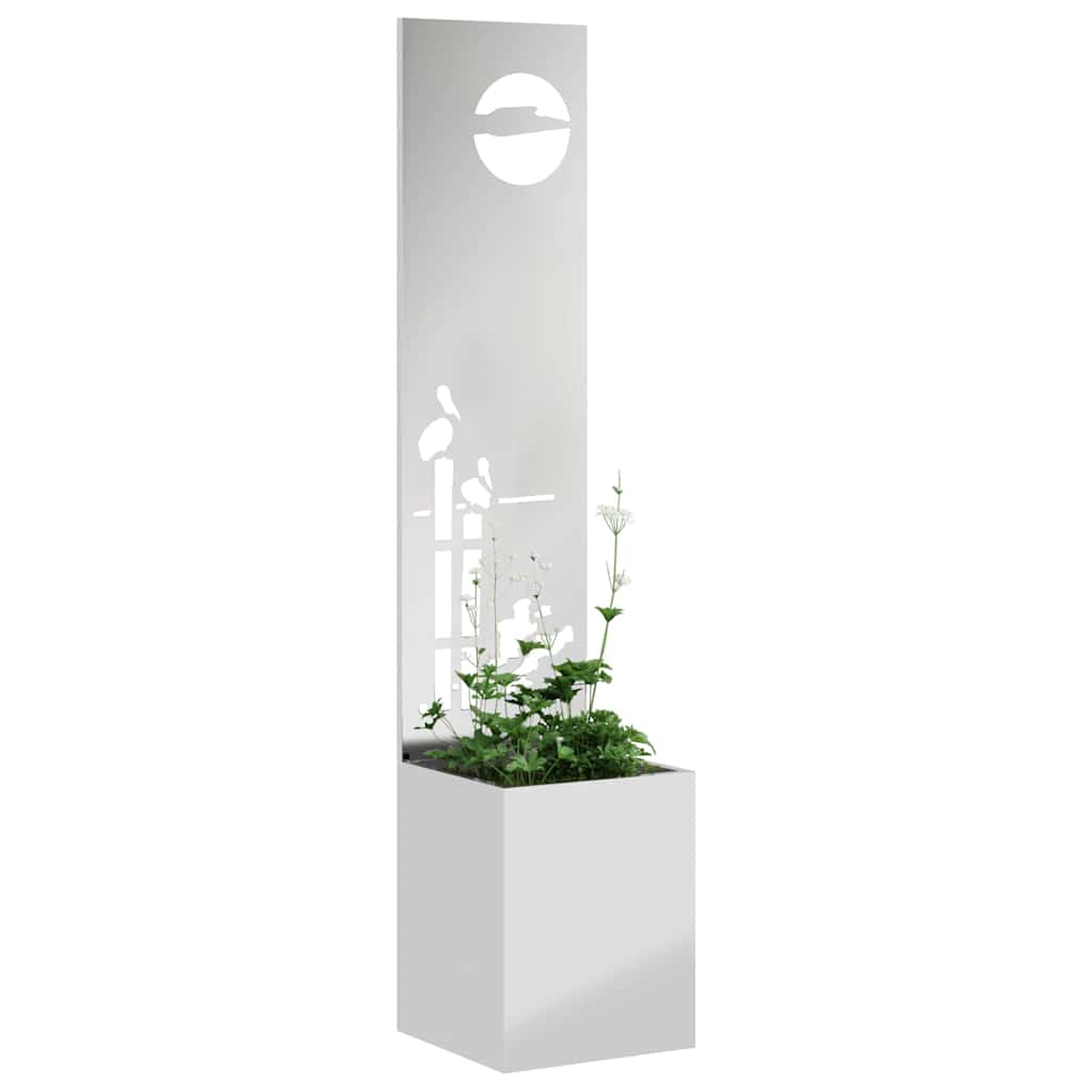 Tuinplant met Decoratief Paneel Zilver 32 x 140 cm