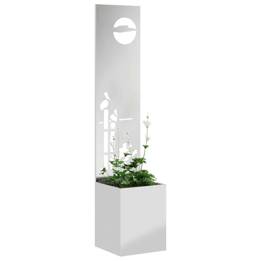 Tuinplant met Decoratief Paneel Zilver 32 x 140 cm