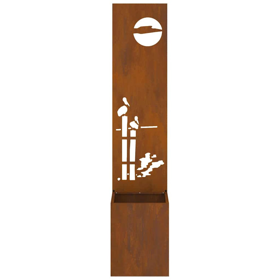 Tuinplant met Decoratief Paneel Roestig 32 x 140 cm Cortenstaal