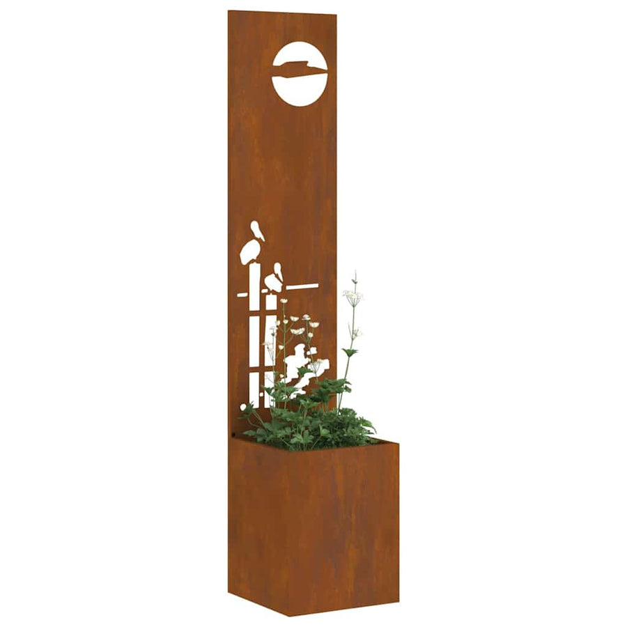 Tuinplant met Decoratief Paneel Roestig 32 x 140 cm Cortenstaal