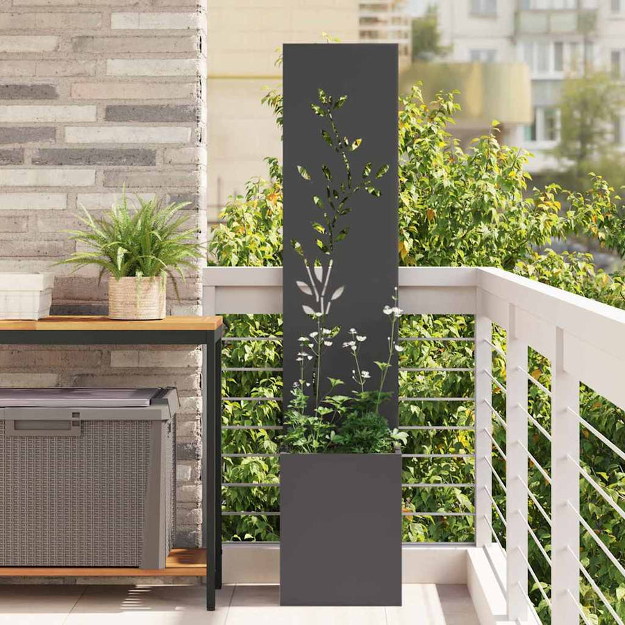 Tuin Privacy Screen Zwart 32 x 32 x 150 cm Koudgewalst staal