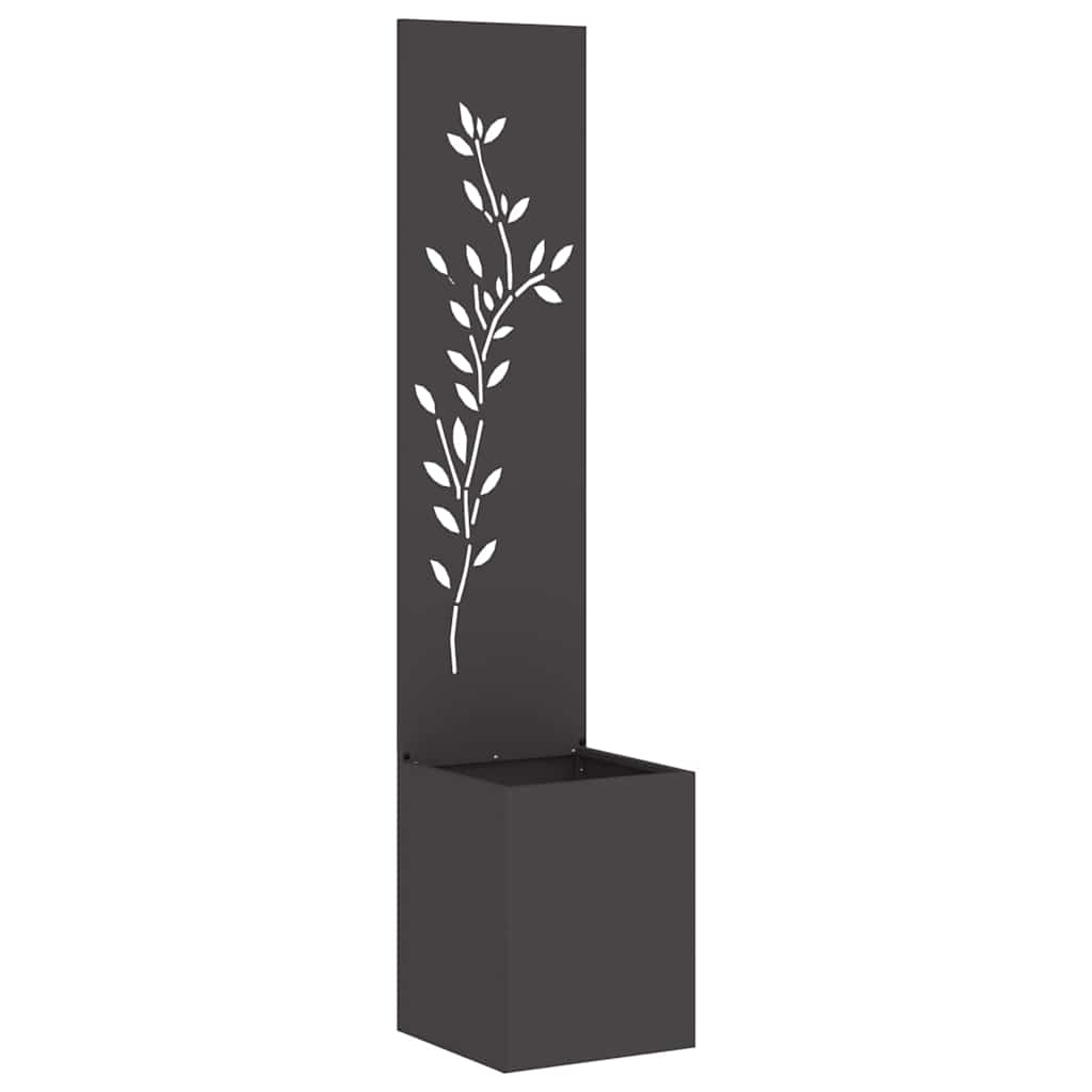 Tuin Privacy Screen Zwart 32 x 32 x 150 cm Koudgewalst staal