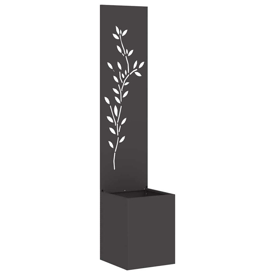 Tuin Privacy Screen Zwart 32 x 32 x 150 cm Koudgewalst staal