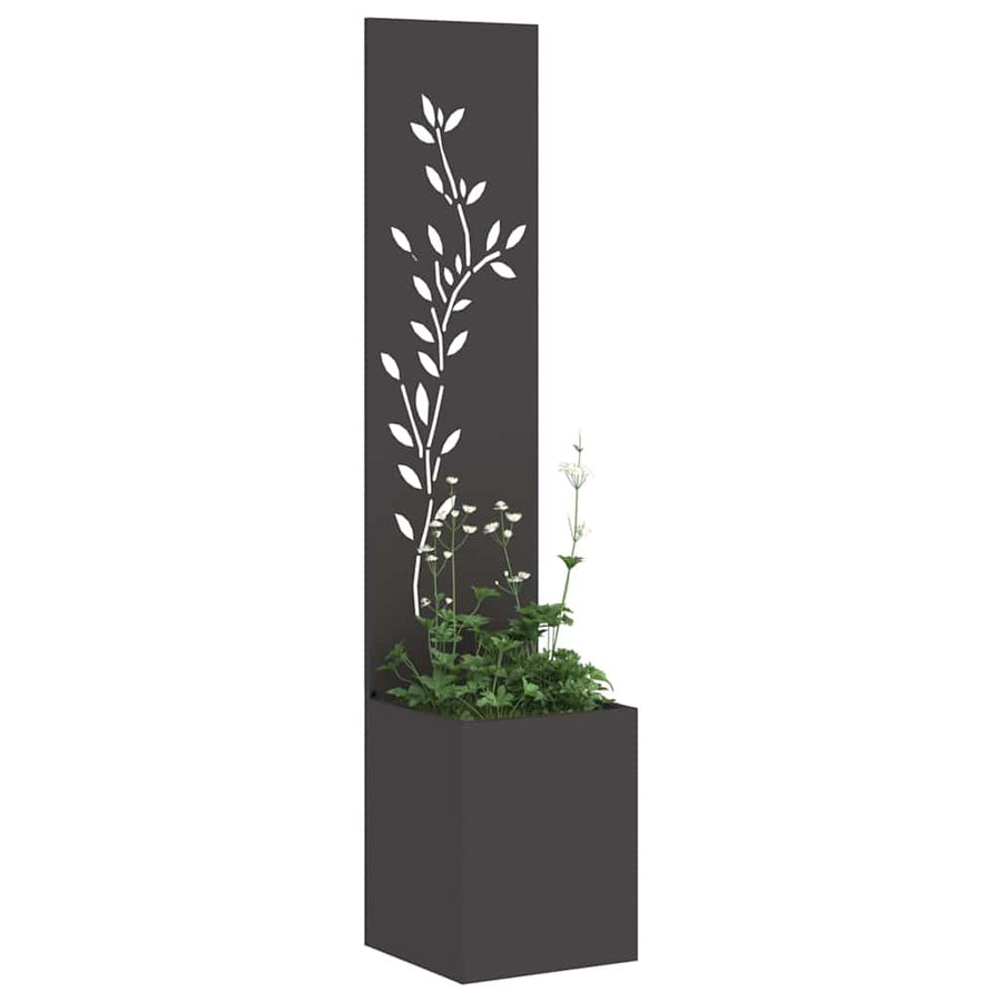 Tuin Privacy Screen Zwart 32 x 32 x 150 cm Koudgewalst staal