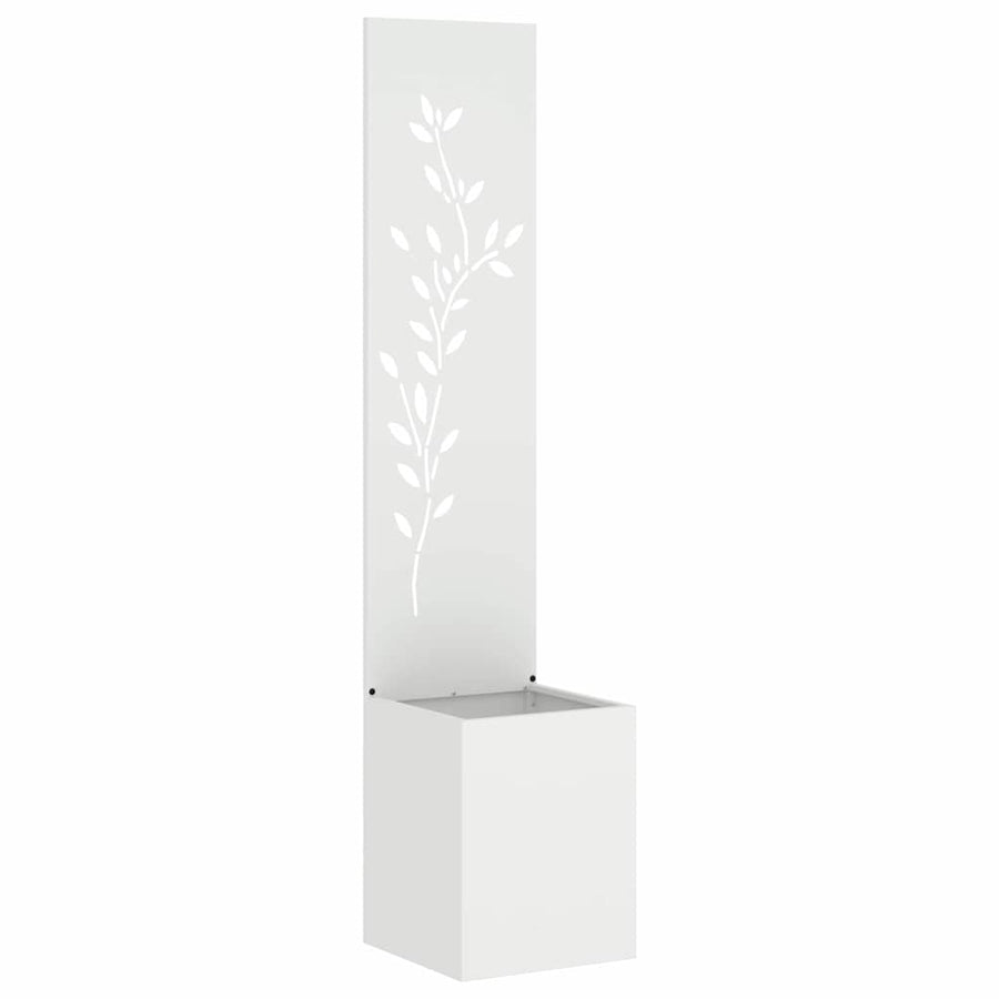 Tuin Privacy Screen Wit 32 x 32 x 150 cm Koudgewalst staal