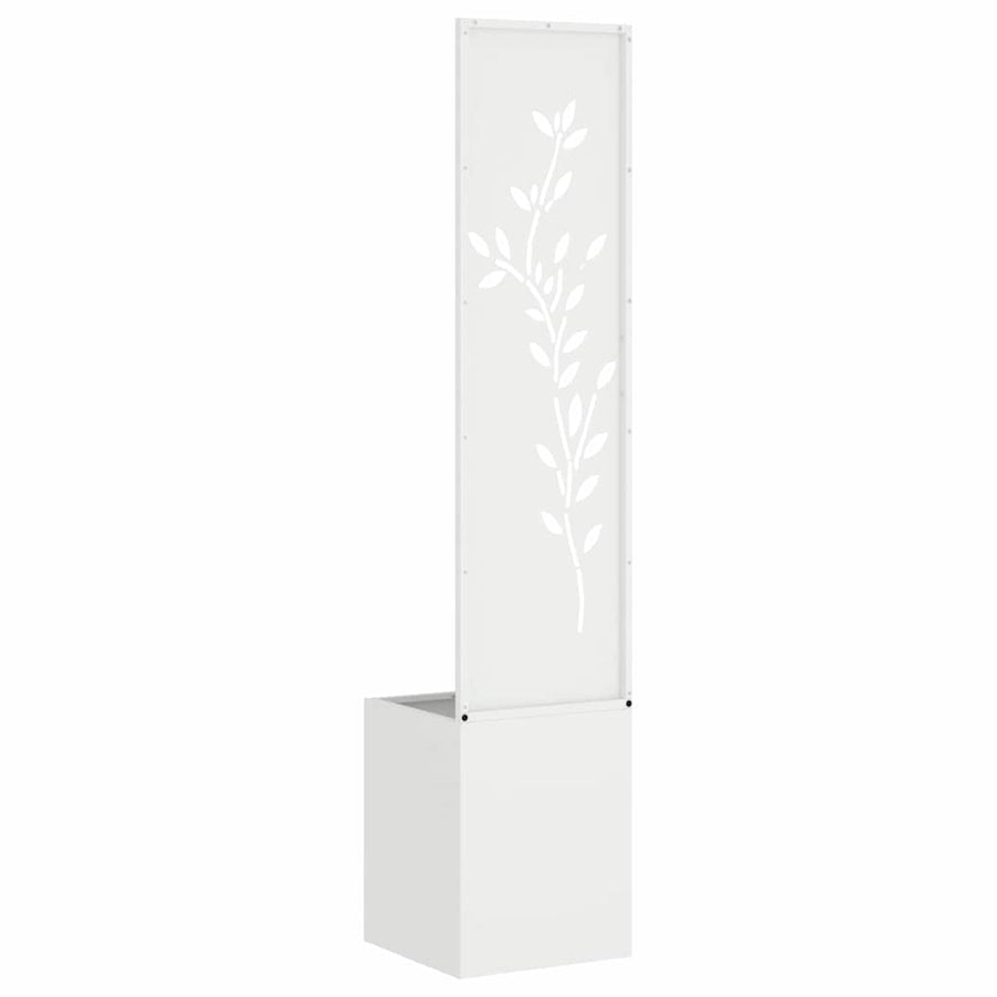 Tuin Privacy Screen Wit 32 x 32 x 150 cm Koudgewalst staal