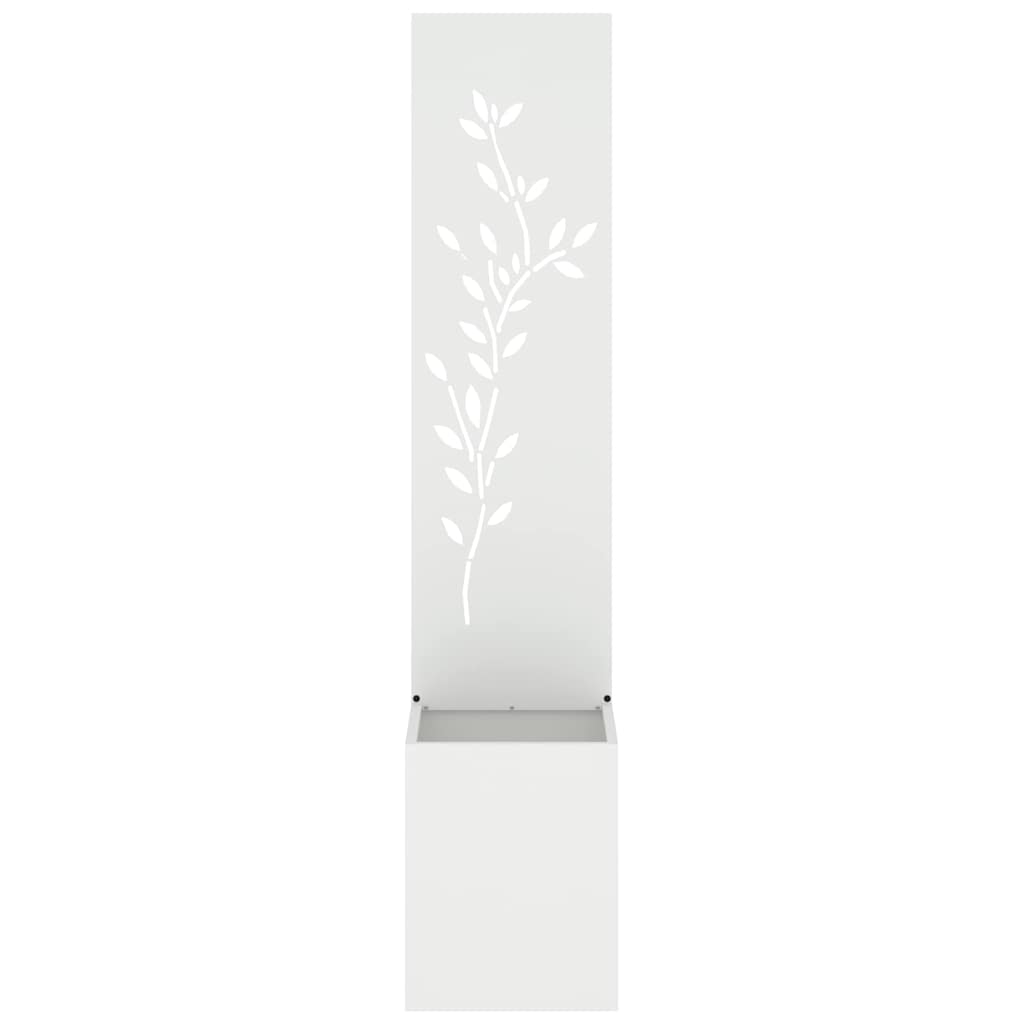 Tuin Privacy Screen Wit 32 x 32 x 150 cm Koudgewalst staal