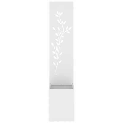 Tuin Privacy Screen Wit 32 x 32 x 150 cm Koudgewalst staal