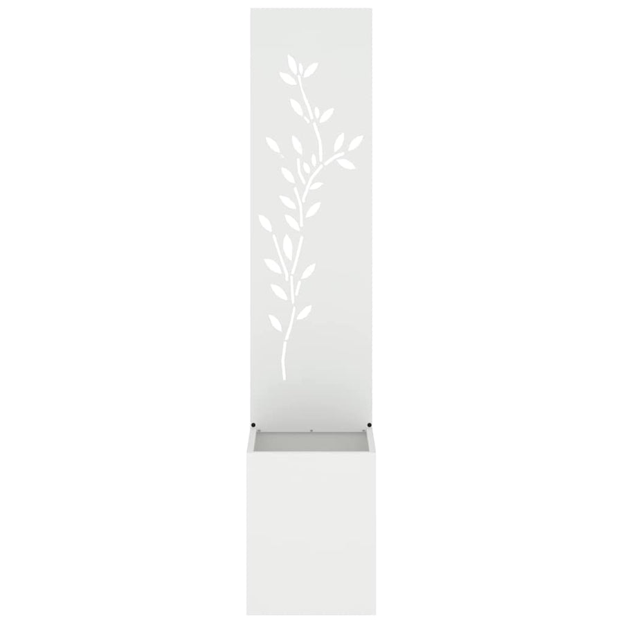 Tuin Privacy Screen Wit 32 x 32 x 150 cm Koudgewalst staal