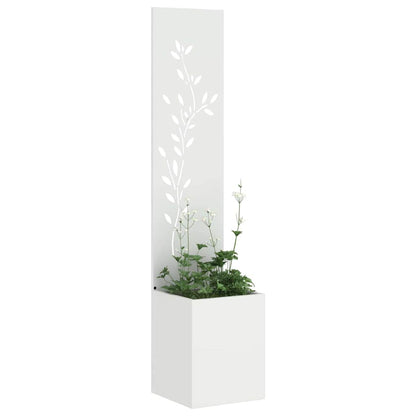 Tuin Privacy Screen Wit 32 x 32 x 150 cm Koudgewalst staal