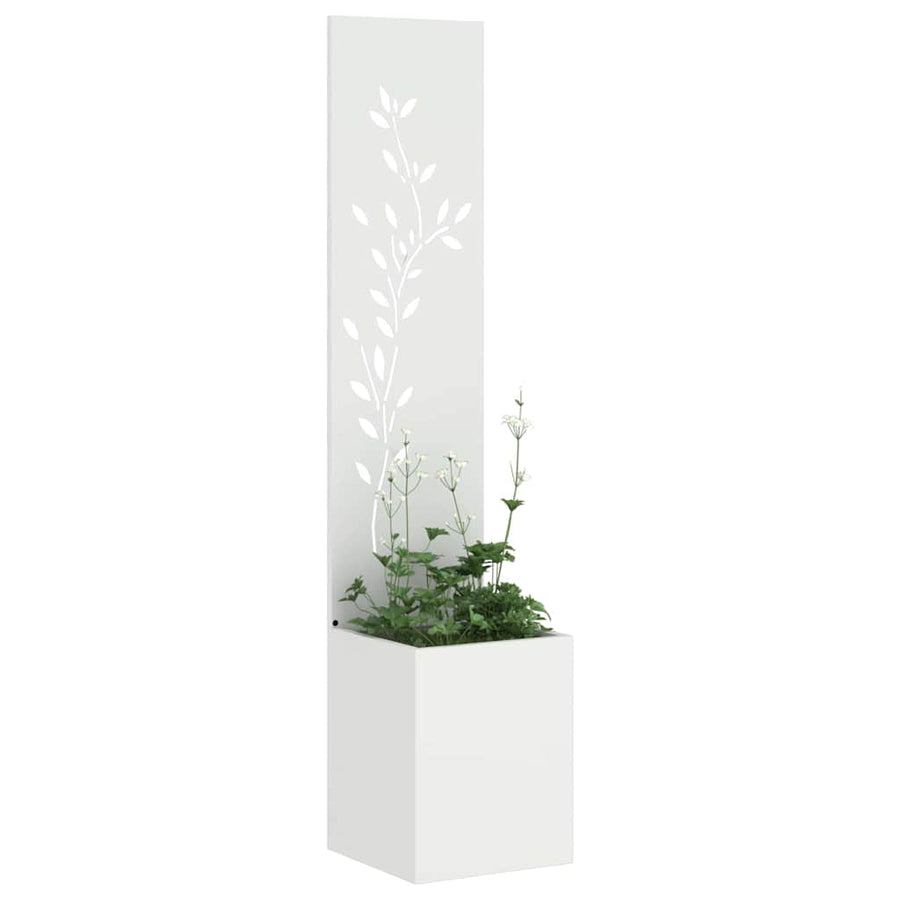 Tuin Privacy Screen Wit 32 x 32 x 150 cm Koudgewalst staal