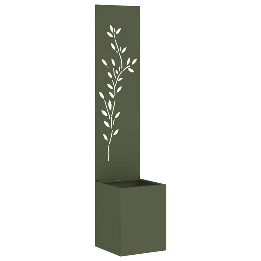 Tuin Privacy Screen Bloemen Olijfgroen 32 x 32 x 150 cm