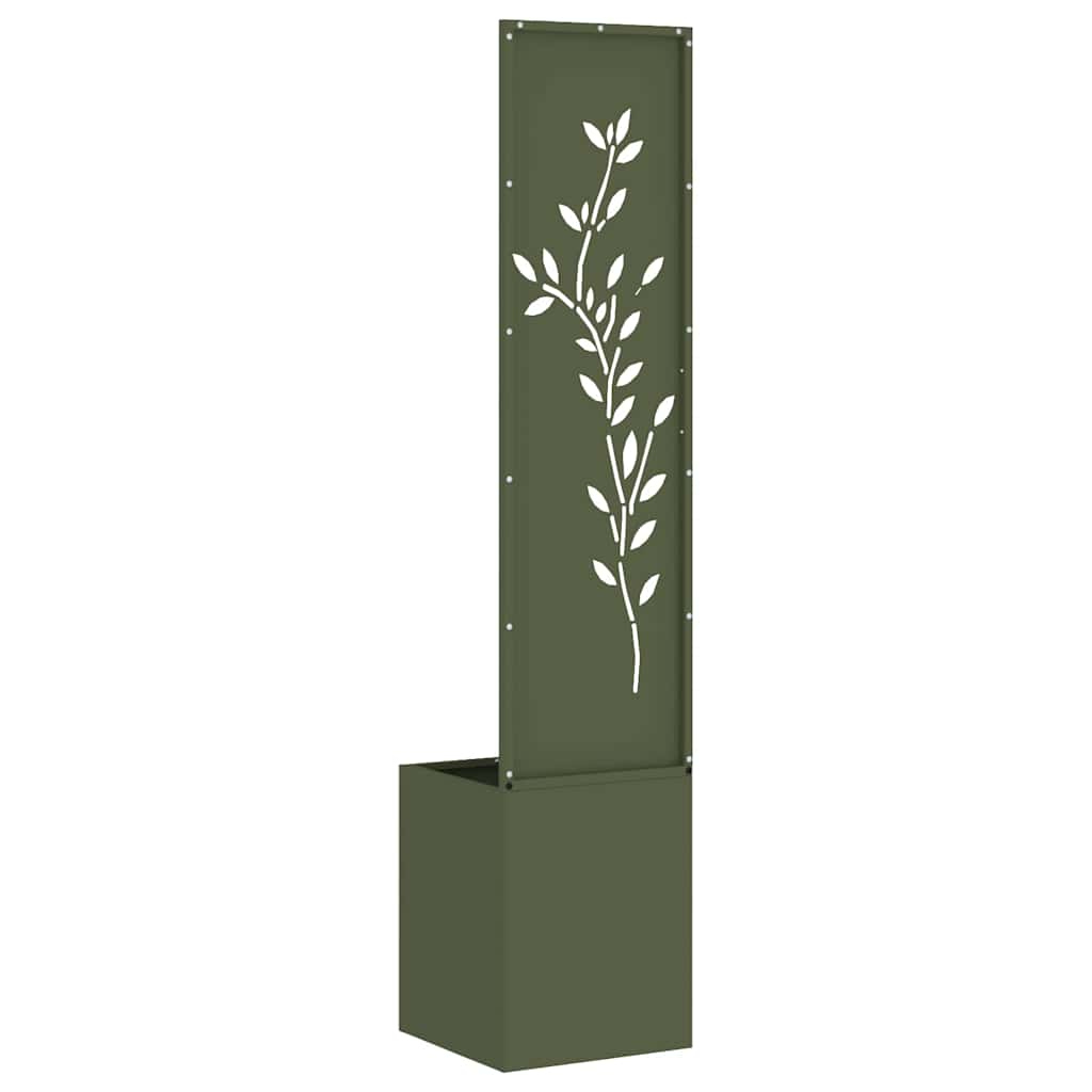 Tuin Privacy Screen Bloemen Olijfgroen 32 x 32 x 150 cm