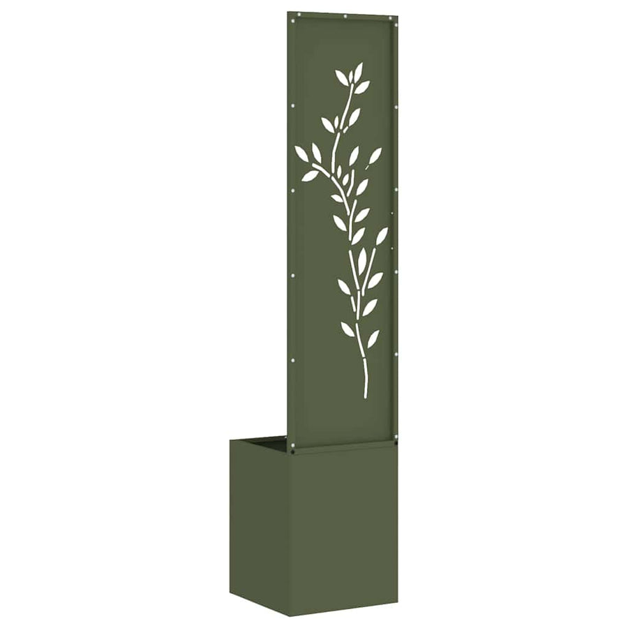 Tuin Privacy Screen Bloemen Olijfgroen 32 x 32 x 150 cm