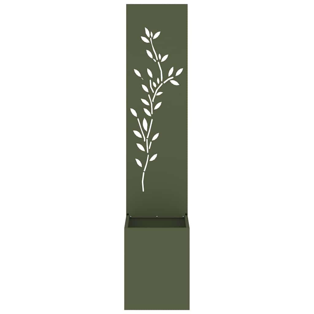Tuin Privacy Screen Bloemen Olijfgroen 32 x 32 x 150 cm