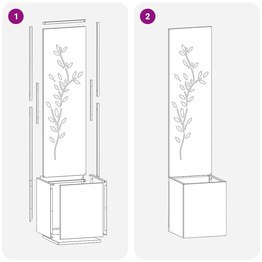 Tuin Privacy Screen Zilver 32 x 32 x 150 cm Roestvrij staal